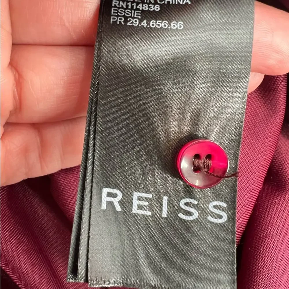 NWT Reiss Essie‎ Velvet Belted Mini Dress in Berry